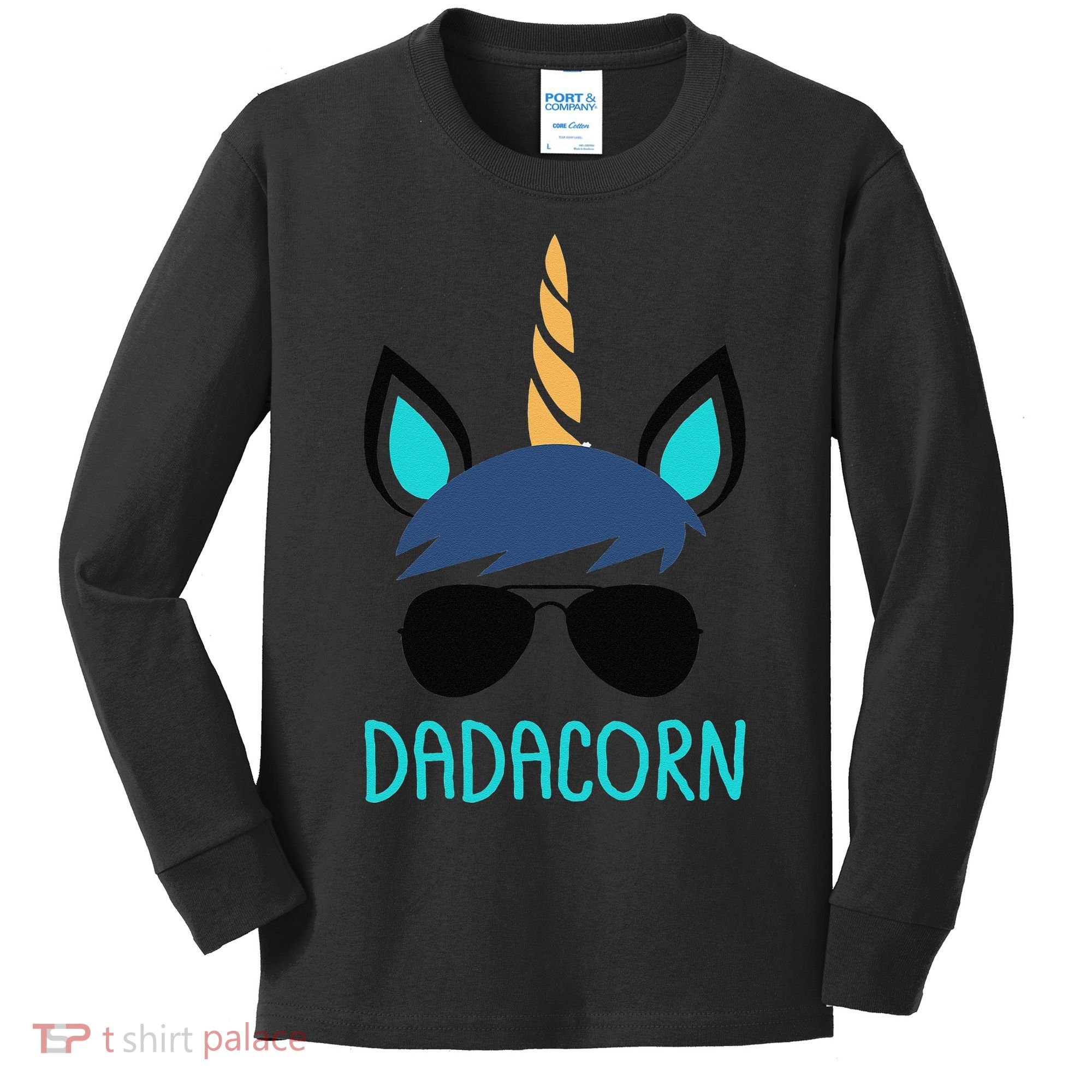 Dadacorn Unicorn Dad Fathers Day Gift Kids Long Sleeve Shirt
