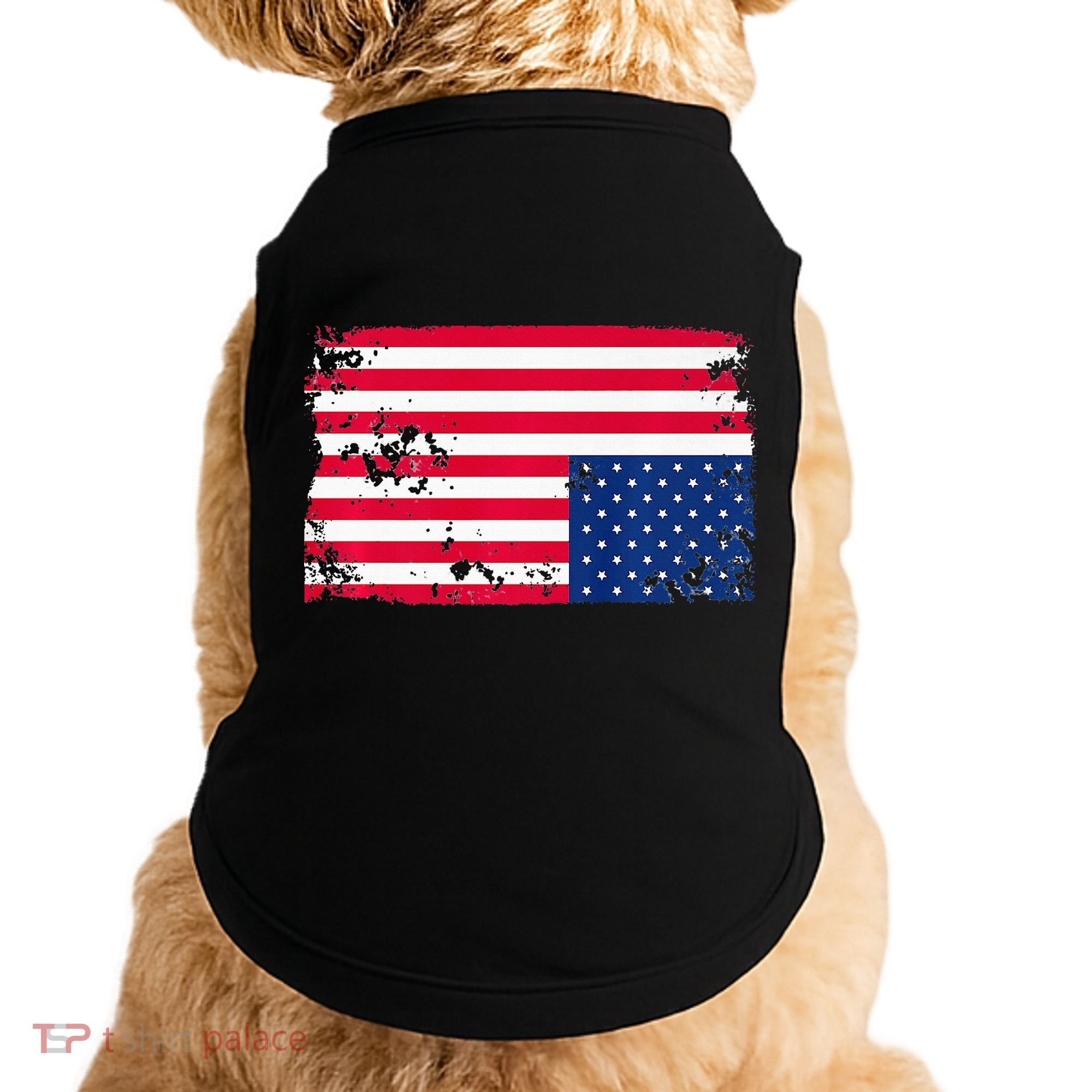 Distress Upside Down American Flag Doggie Tank