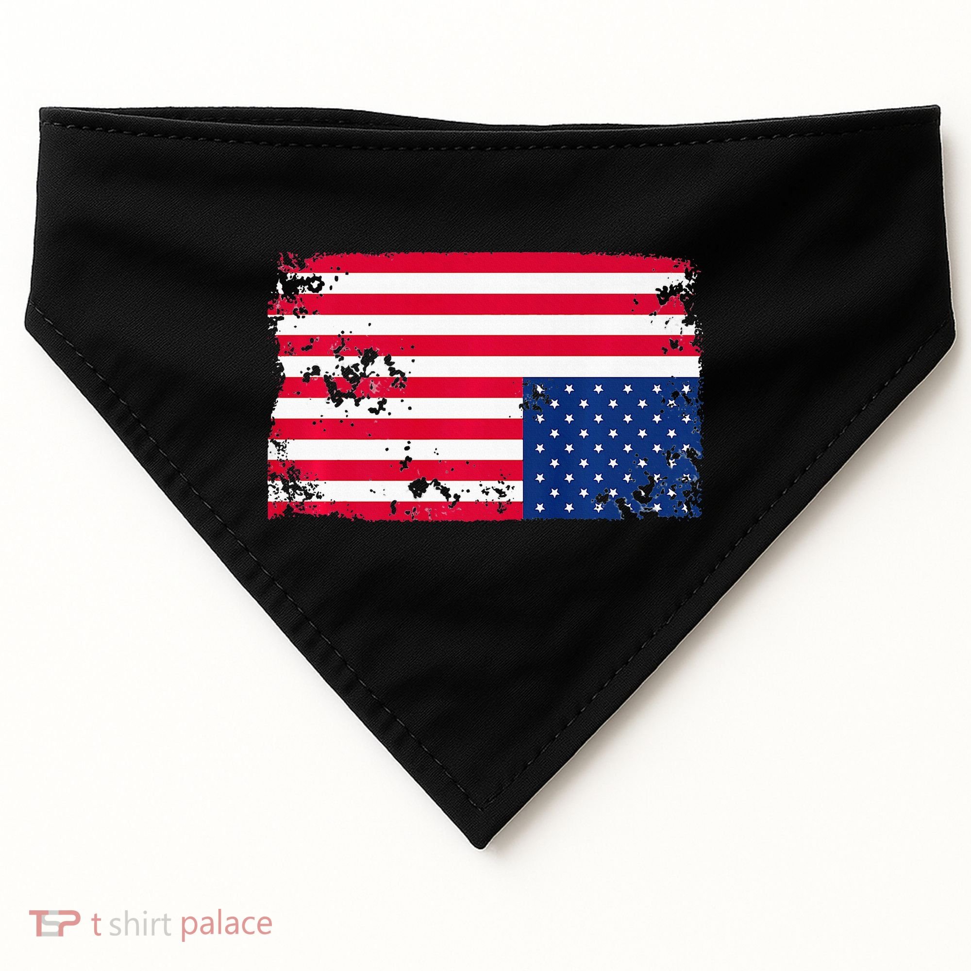 Distress Upside Down American Flag USA-Made Doggie Bandana