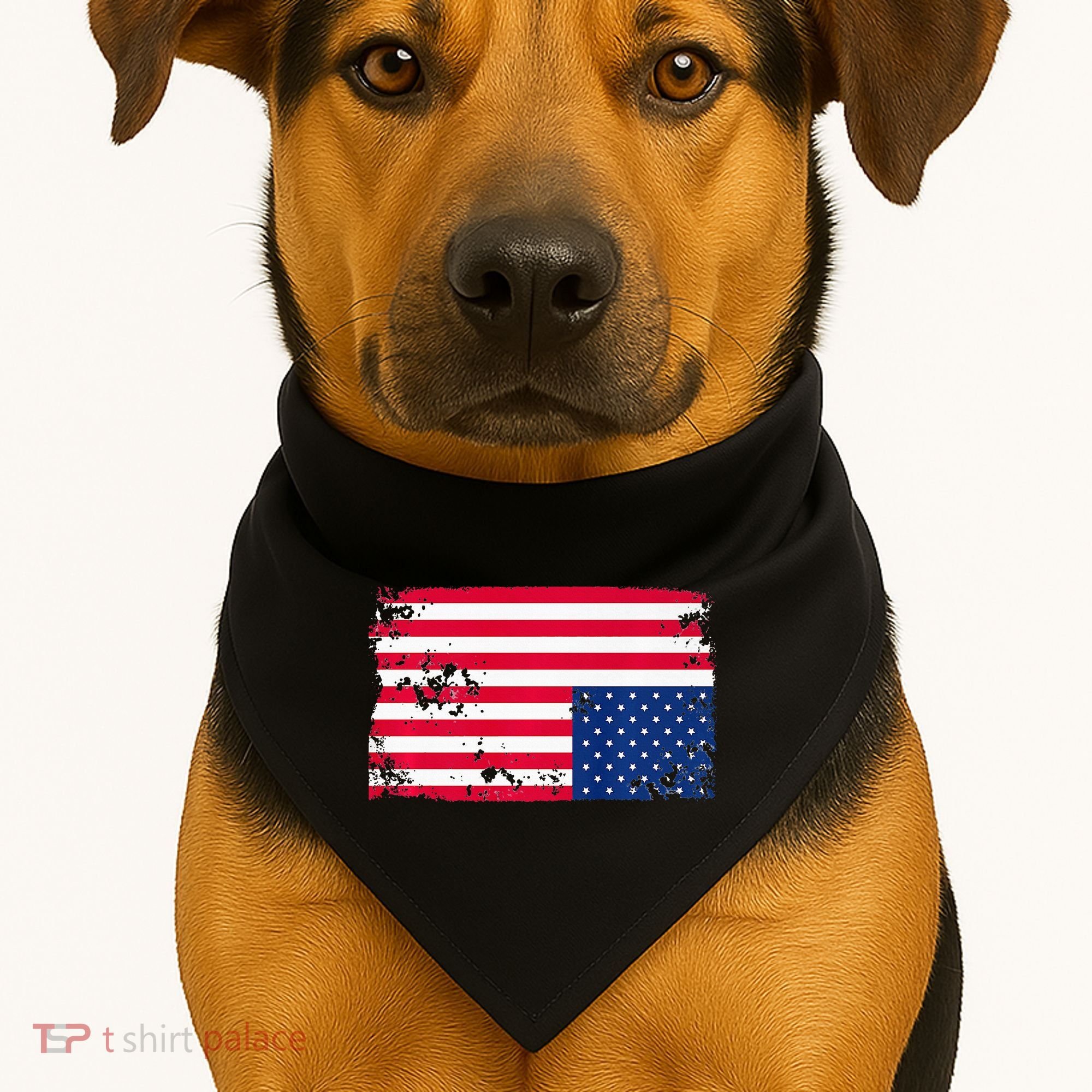 Distress Upside Down American Flag USA-Made Doggie Bandana