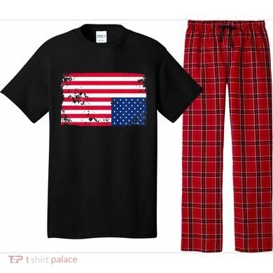 Distress Upside Down American Flag Pajama Set