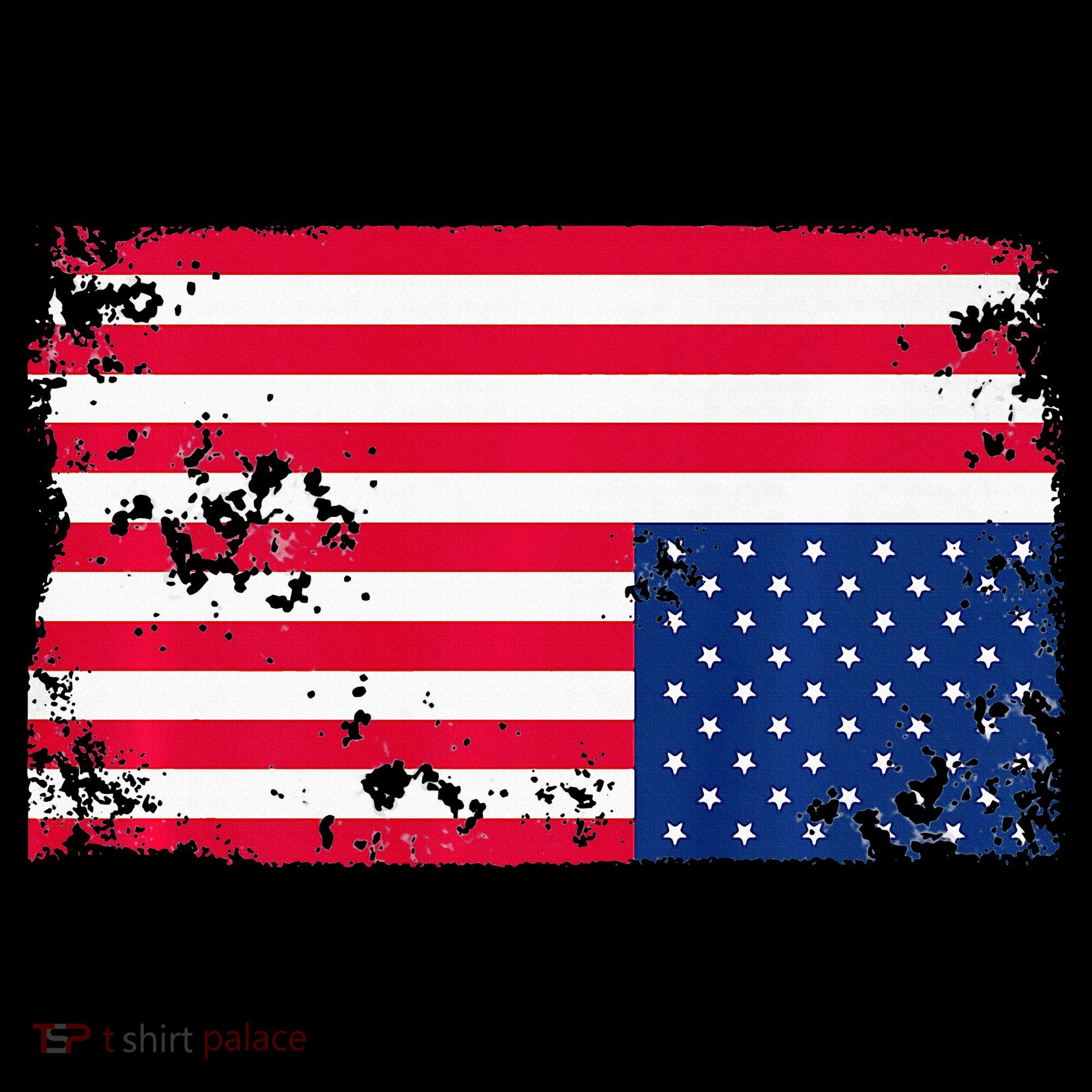 Distress Upside Down American Flag Women's Hoodie