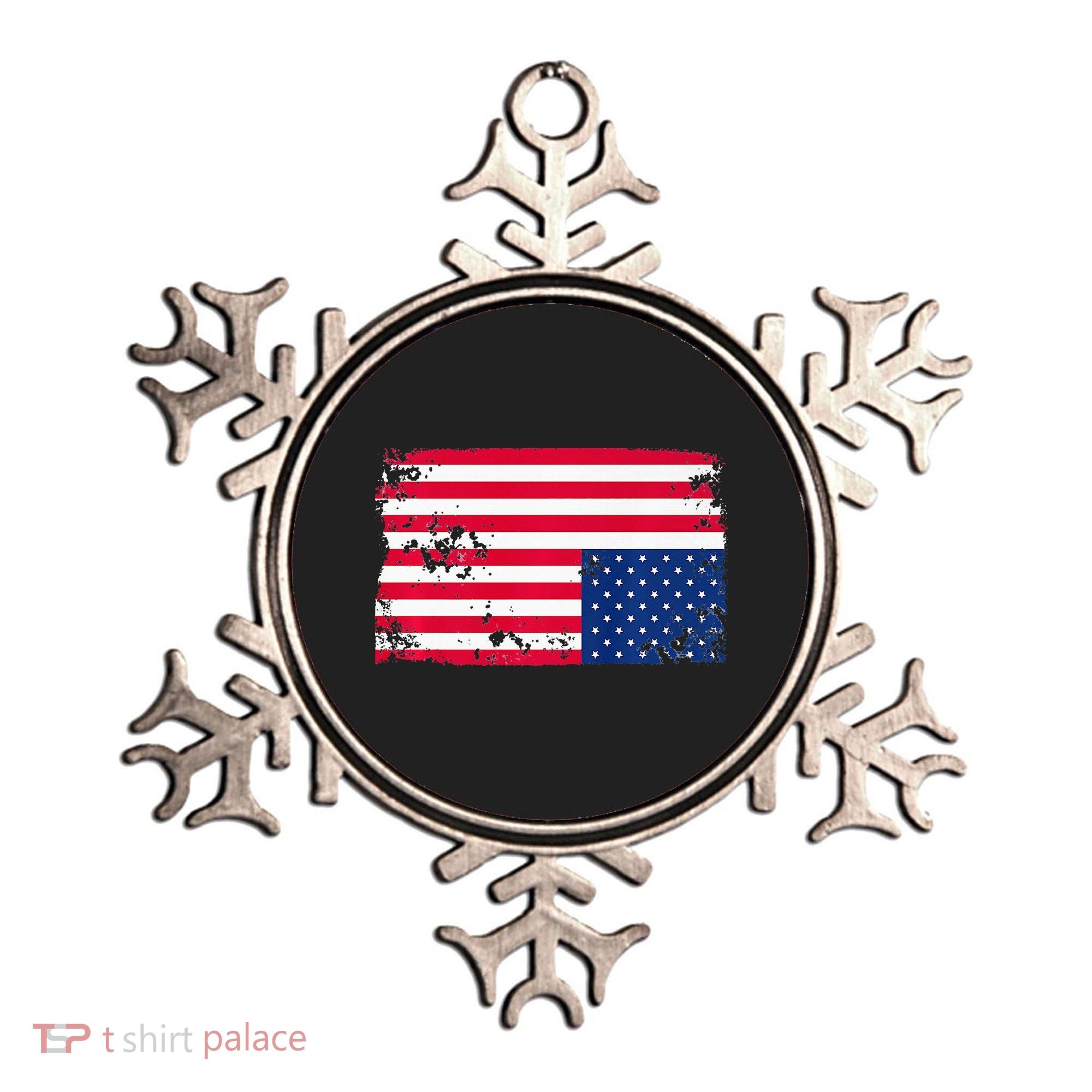 Distress Upside Down American Flag Ornament