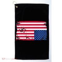 Distress Upside Down American Flag Golf Towel thumb 0