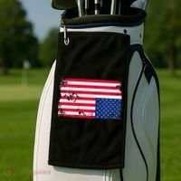 Distress Upside Down American Flag Golf Towel thumb 2