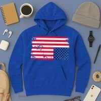 Distress Upside Down American Flag Hoodie thumb 3