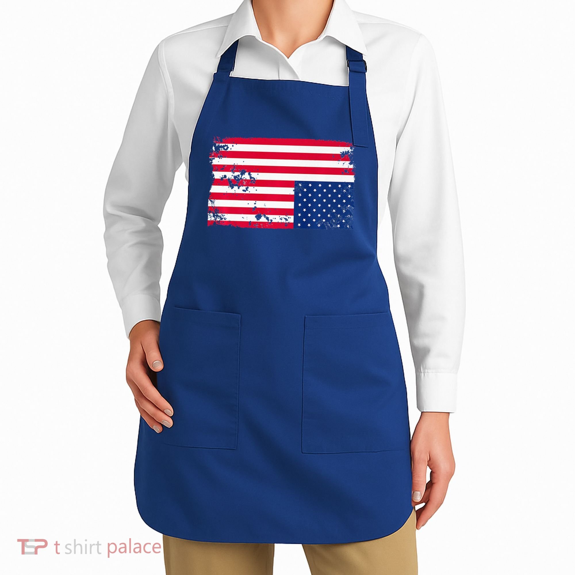 Distress Upside Down American Flag Apron