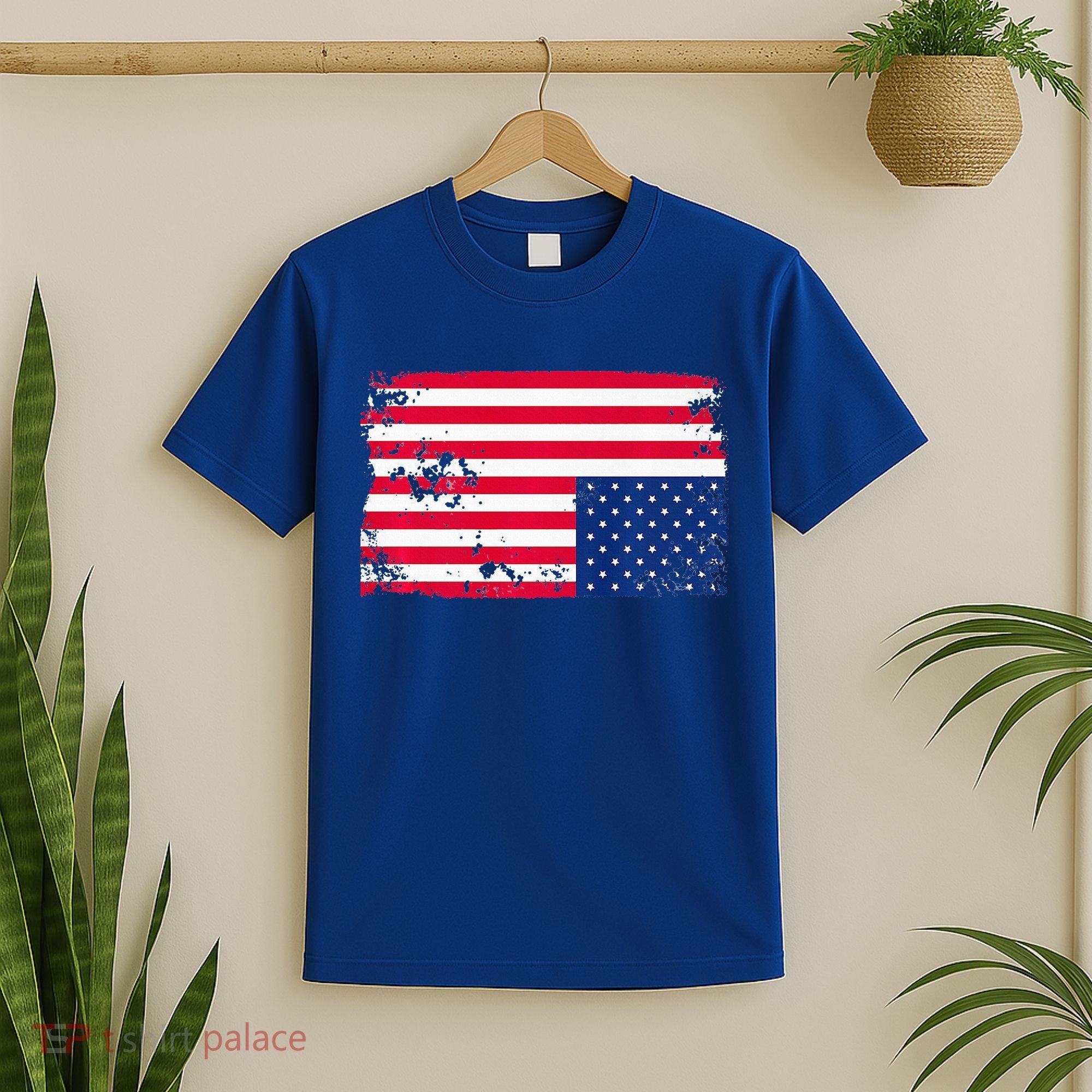 Distress Upside Down American Flag T-Shirt