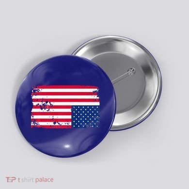 Distress Upside Down American Flag Button