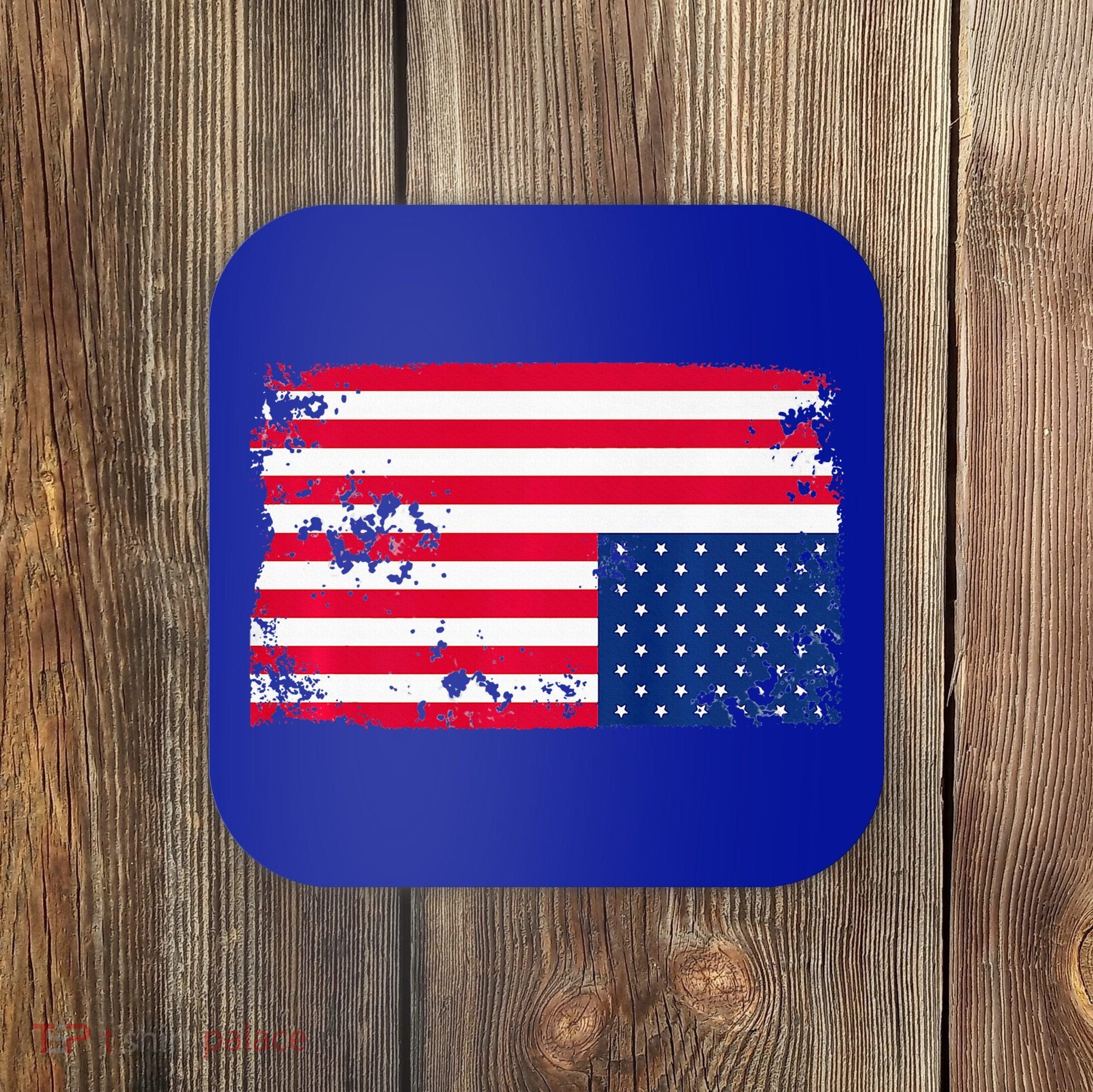 Distress Upside Down American Flag Coaster