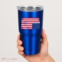 Distress Upside Down American Flag Tumbler thumb 2