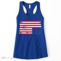 Distress Upside Down American Flag Women's Tank Top thumb 0