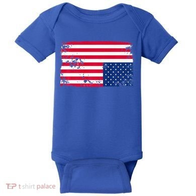 Distress Upside Down American Flag Baby Bodysuit