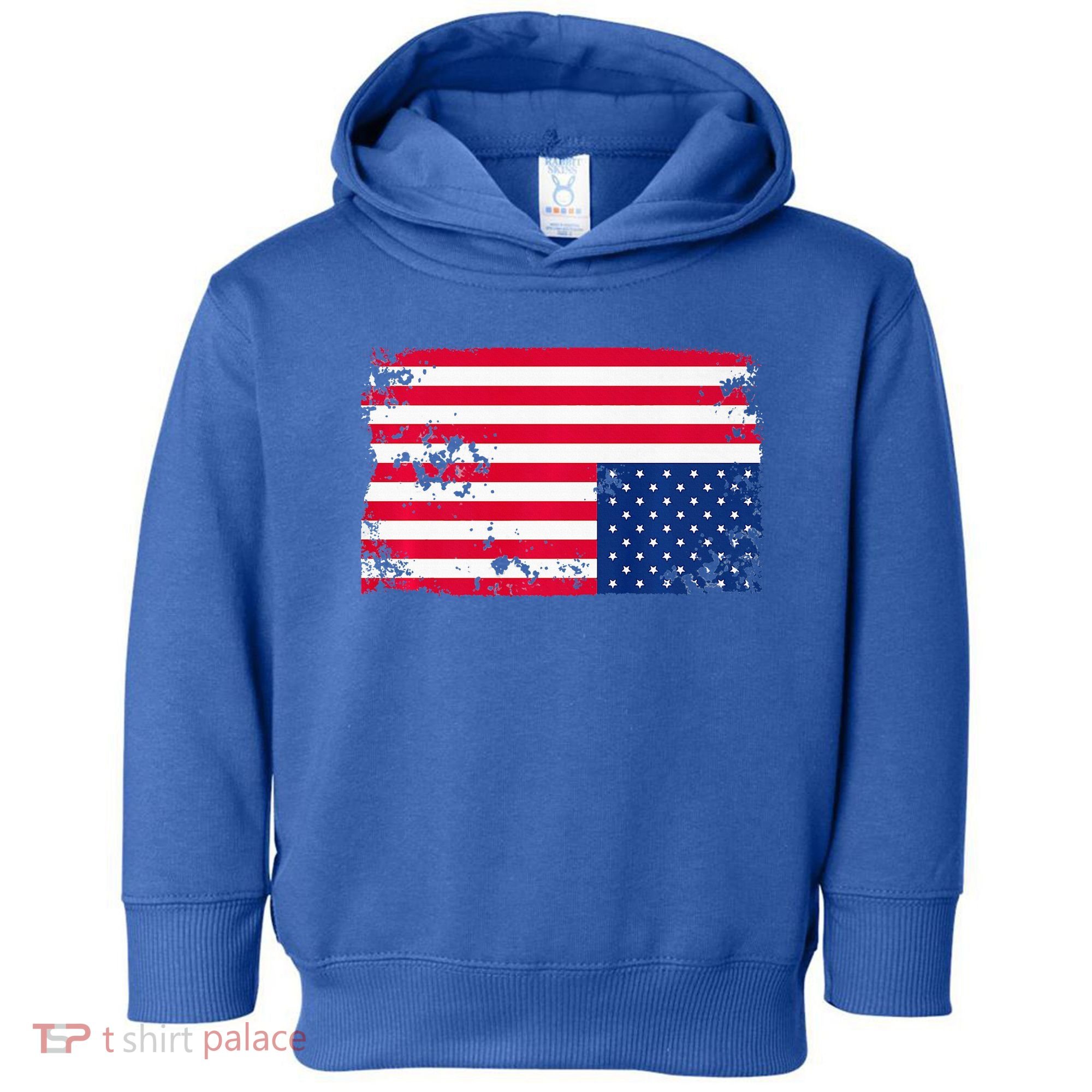 Distress Upside Down American Flag Toddler Hoodie
