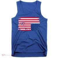 Distress Upside Down American Flag Tank Top thumb 0