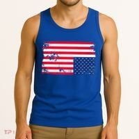 Distress Upside Down American Flag Tank Top thumb 3