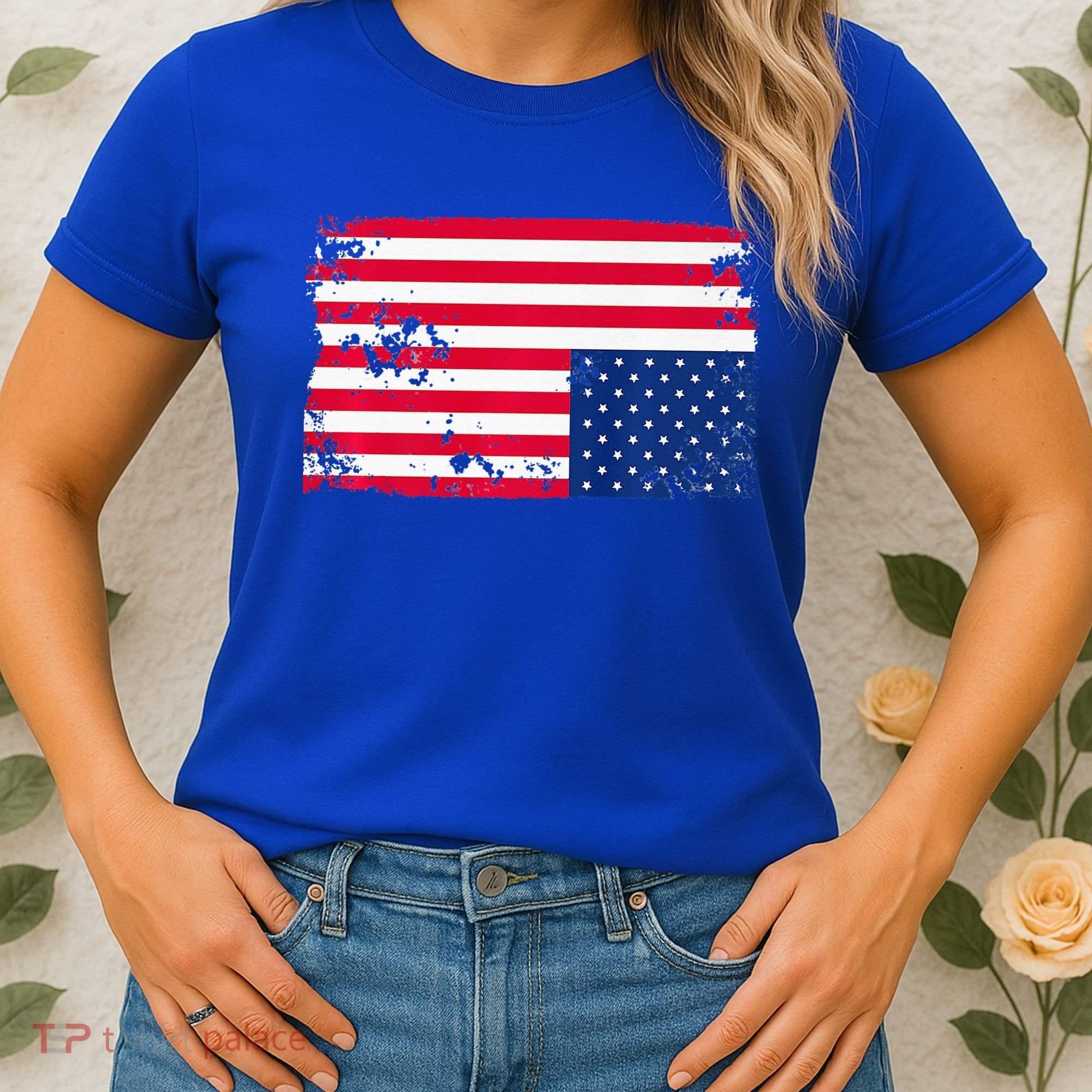 Distress Upside Down American Flag Women's T-Shirt