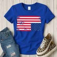 Distress Upside Down American Flag Women's T-Shirt thumb 3