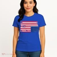 Distress Upside Down American Flag Women's T-Shirt thumb 4