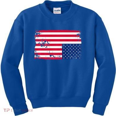 Distress Upside Down American Flag Kids Sweatshirt