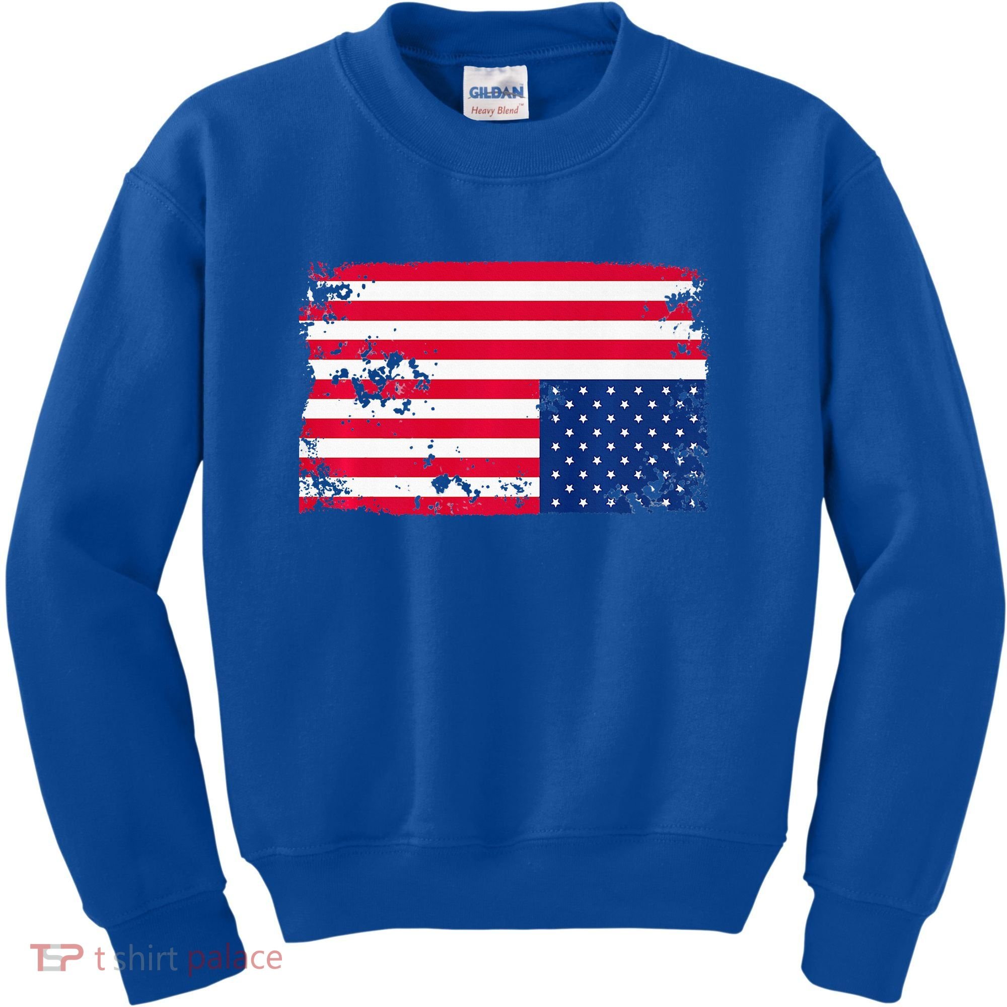 Distress Upside Down American Flag Kids Sweatshirt