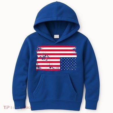 Distress Upside Down American Flag Kids Hoodie