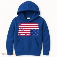 Distress Upside Down American Flag Kids Hoodie thumb 0