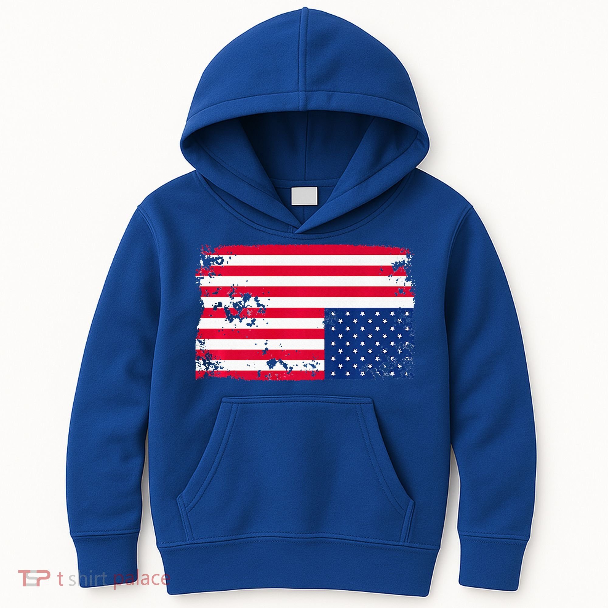Distress Upside Down American Flag Kids Hoodie