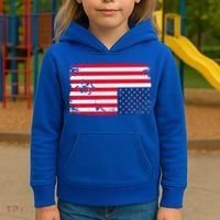 Distress Upside Down American Flag Kids Hoodie thumb 3