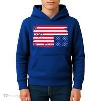 Distress Upside Down American Flag Kids Hoodie thumb 4