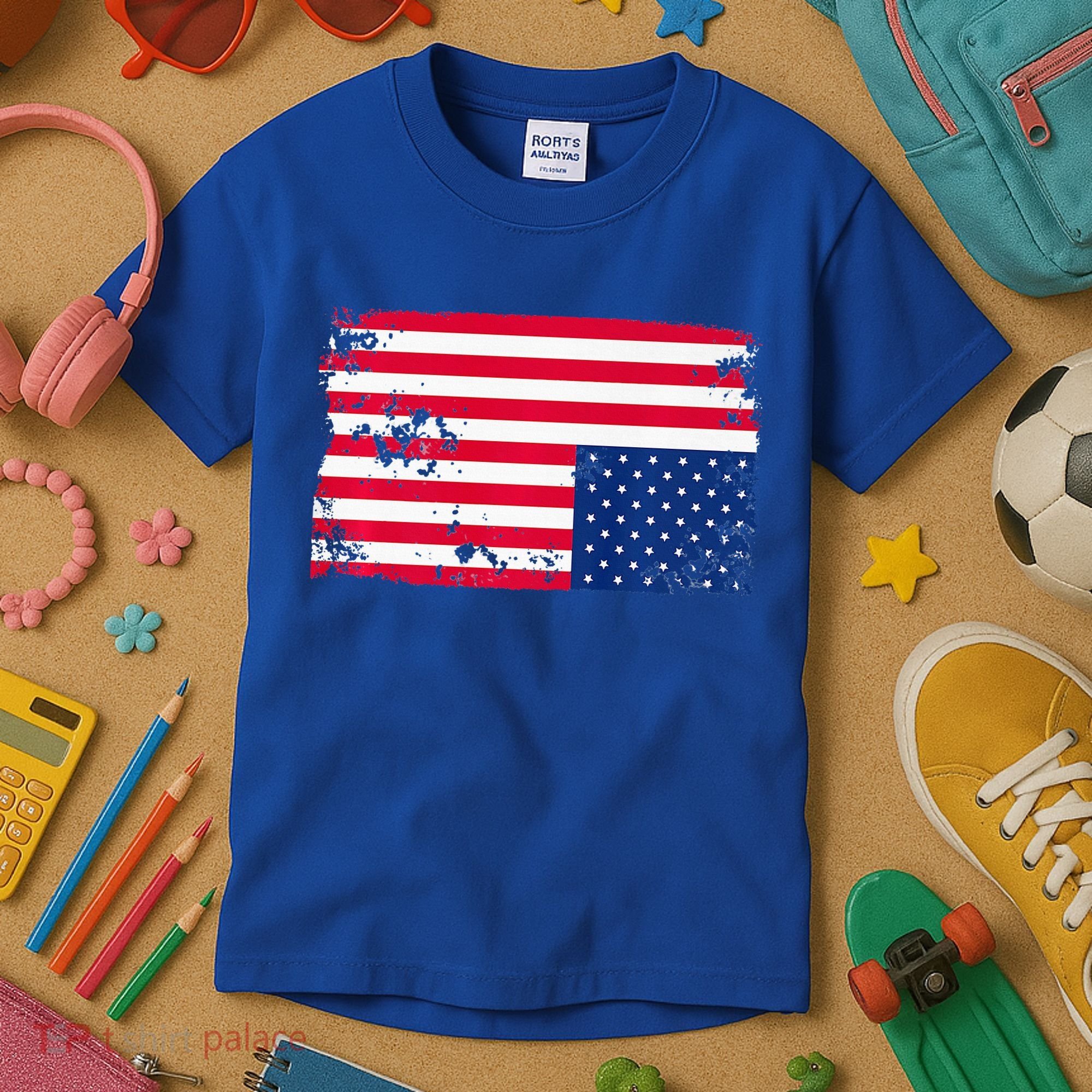 Distress Upside Down American Flag Kids T-Shirt