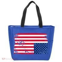 Distress Upside Down American Flag Tote Bag thumb 0