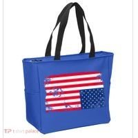 Distress Upside Down American Flag Tote Bag thumb 2