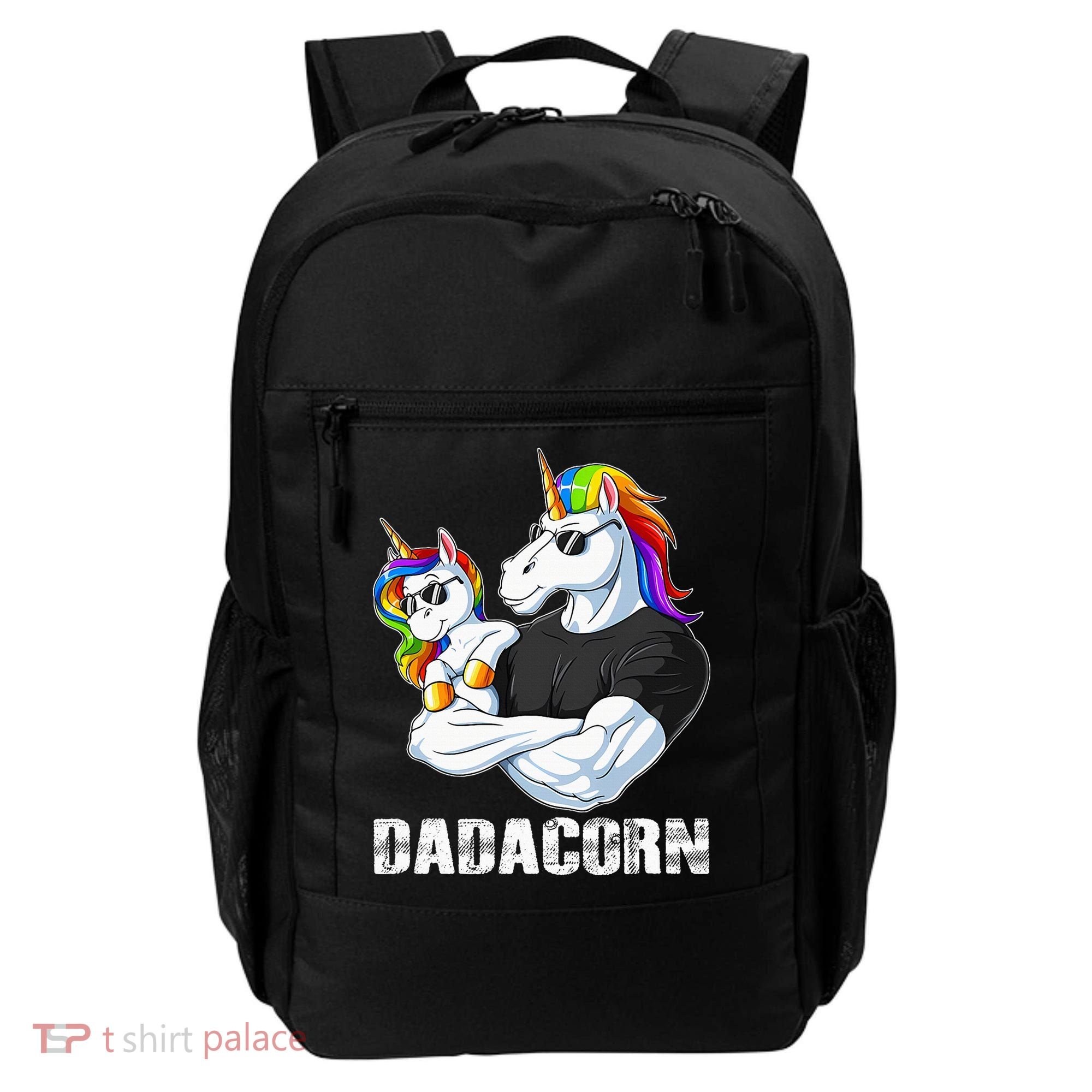Dadacorn Unicorn Dad and Baby Christmas Papa Gift Backpack