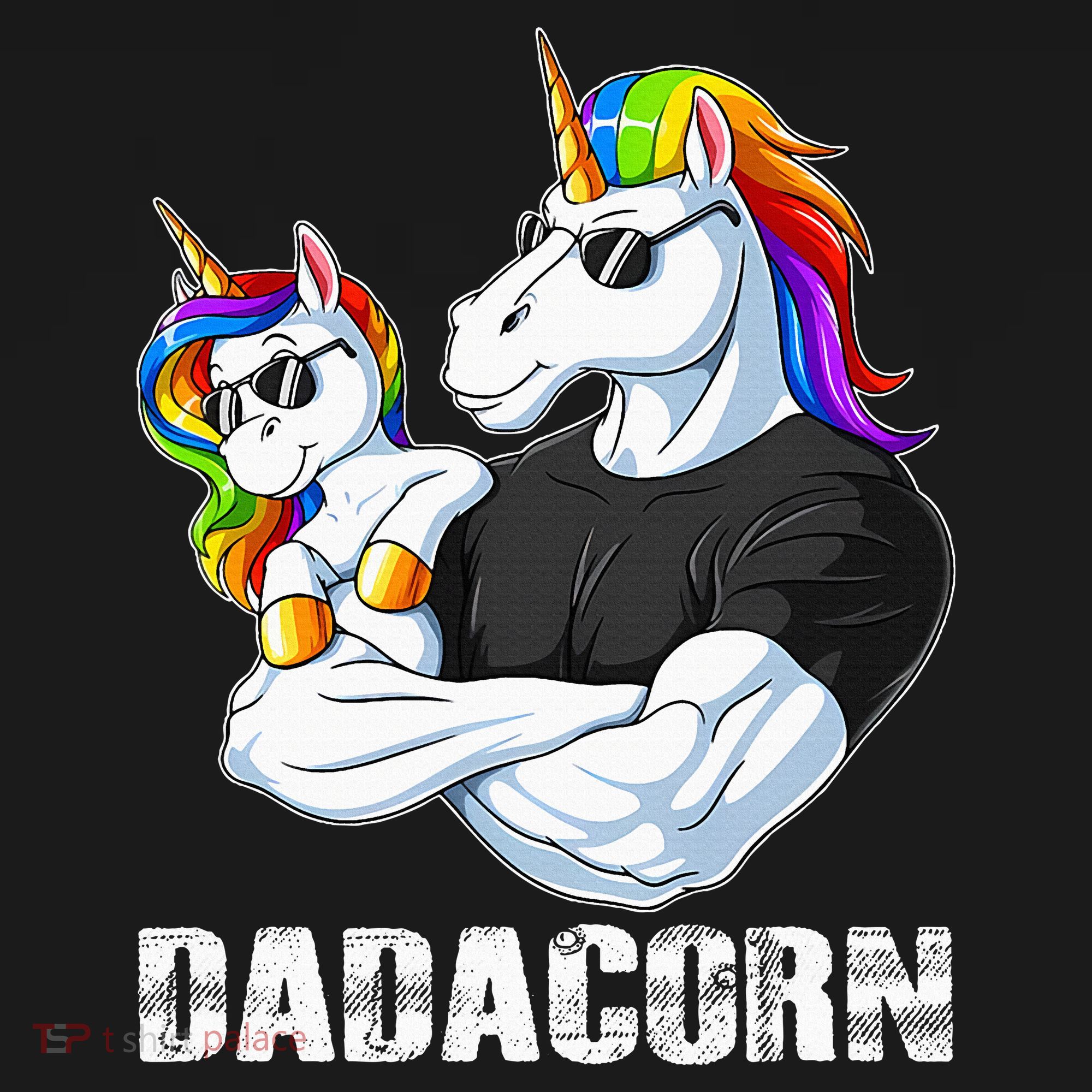 Dadacorn Unicorn Dad and Baby Christmas Papa Gift Women's Hoodie