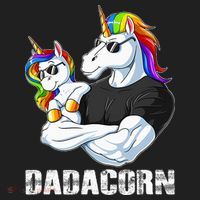 Dadacorn Unicorn Dad and Baby Christmas Papa Gift Golf Towel thumb 3