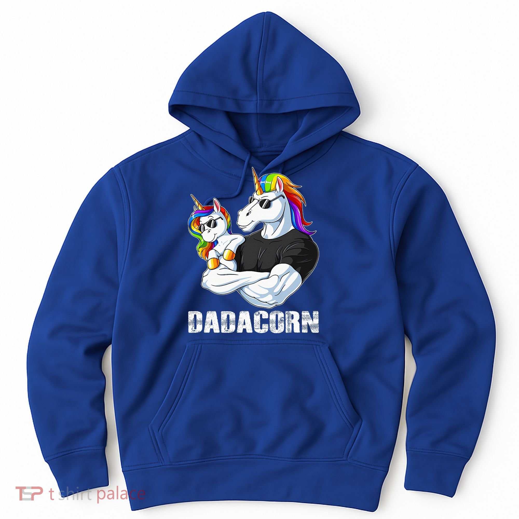 Dadacorn Unicorn Dad and Baby Christmas Papa Gift Hoodie