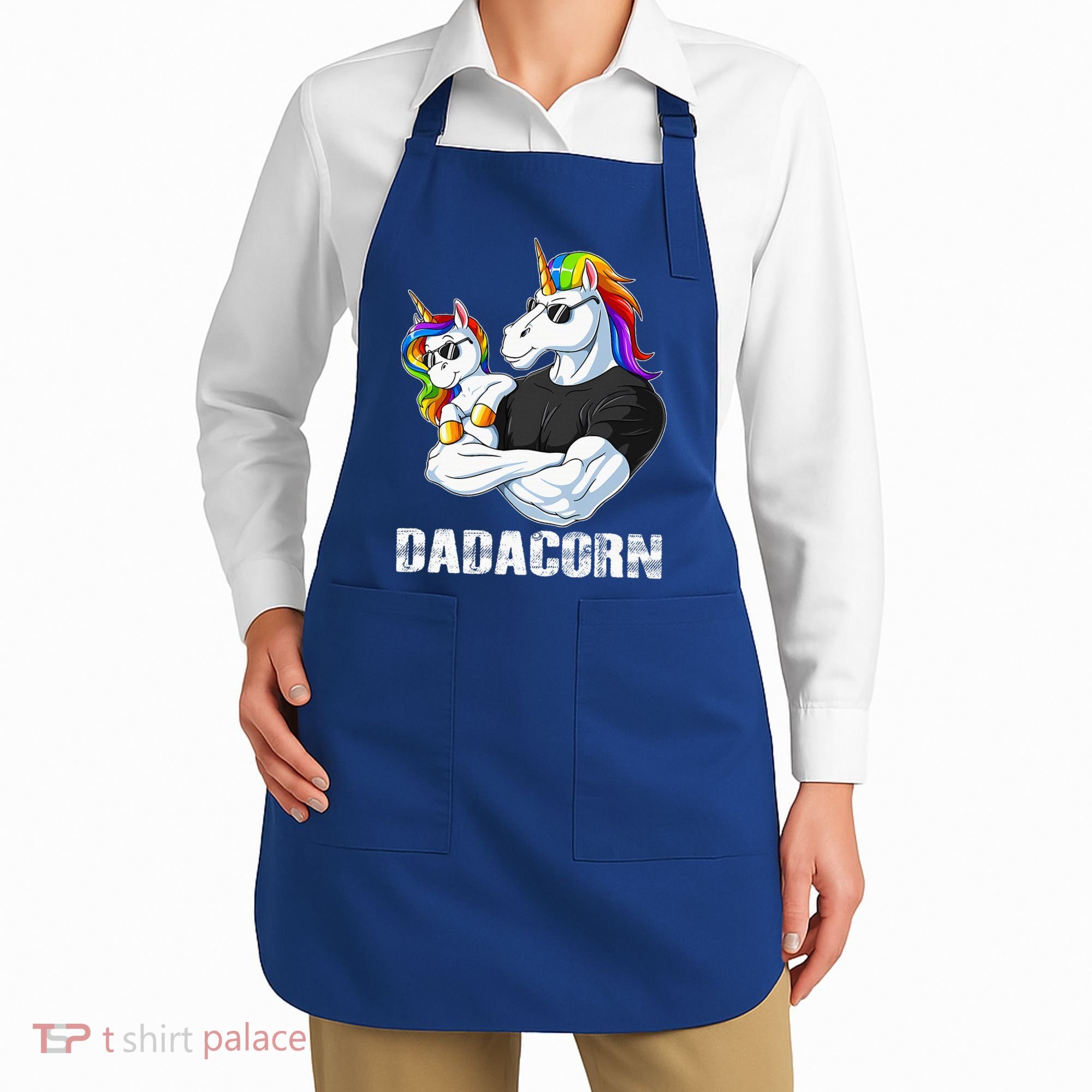 Dadacorn Unicorn Dad and Baby Christmas Papa Gift Apron