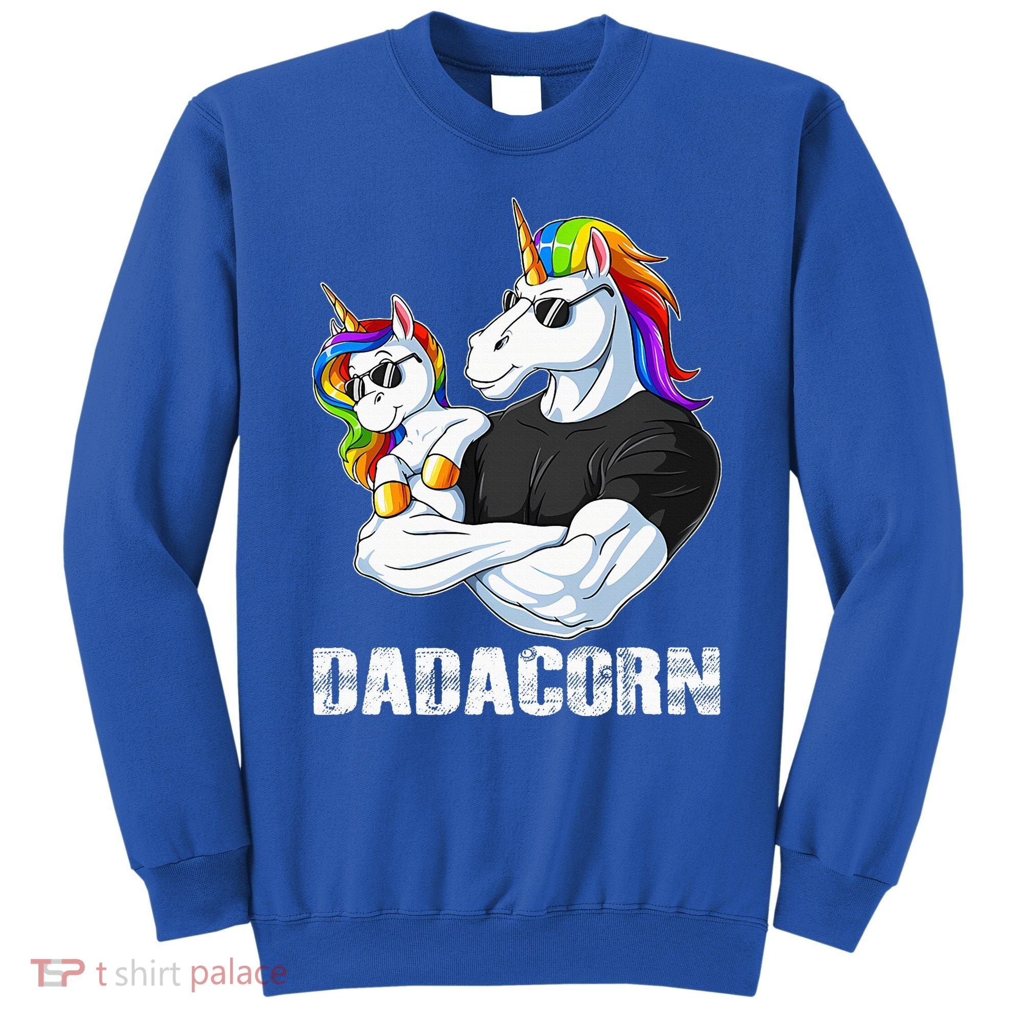 Dadacorn Unicorn Dad and Baby Christmas Papa Gift Sweatshirt
