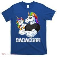Dadacorn Unicorn Dad and Baby Christmas Papa Gift T-Shirt thumb 0