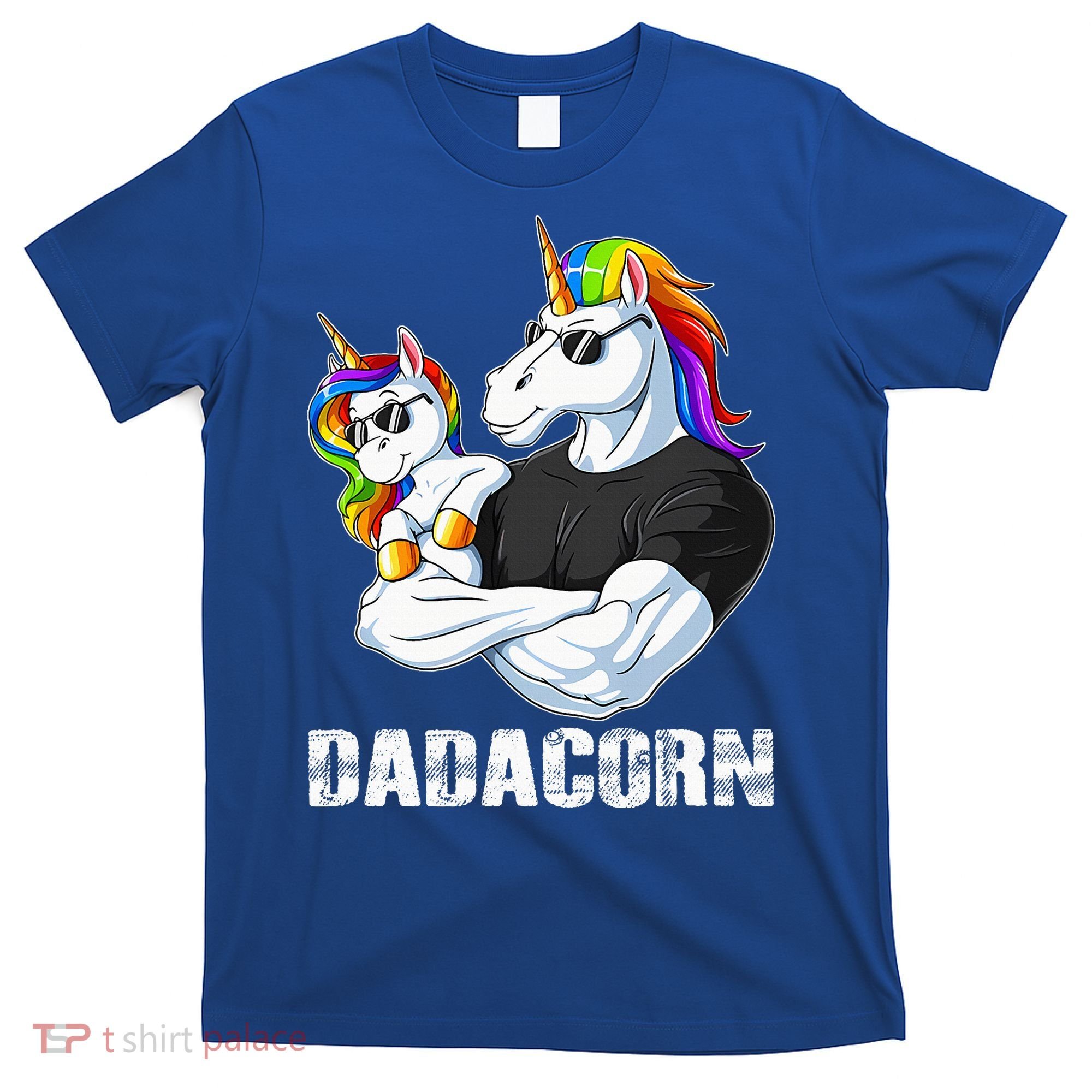 Dadacorn Unicorn Dad and Baby Christmas Papa Gift T-Shirt