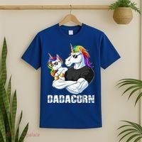 Dadacorn Unicorn Dad and Baby Christmas Papa Gift T-Shirt thumb 2