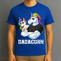 Dadacorn Unicorn Dad and Baby Christmas Papa Gift T-Shirt thumb 3