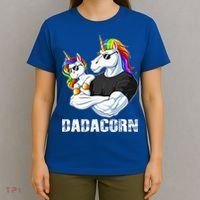 Dadacorn Unicorn Dad and Baby Christmas Papa Gift T-Shirt thumb 4
