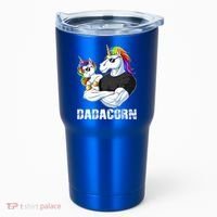 Dadacorn Unicorn Dad and Baby Christmas Papa Gift Tumbler thumb 0
