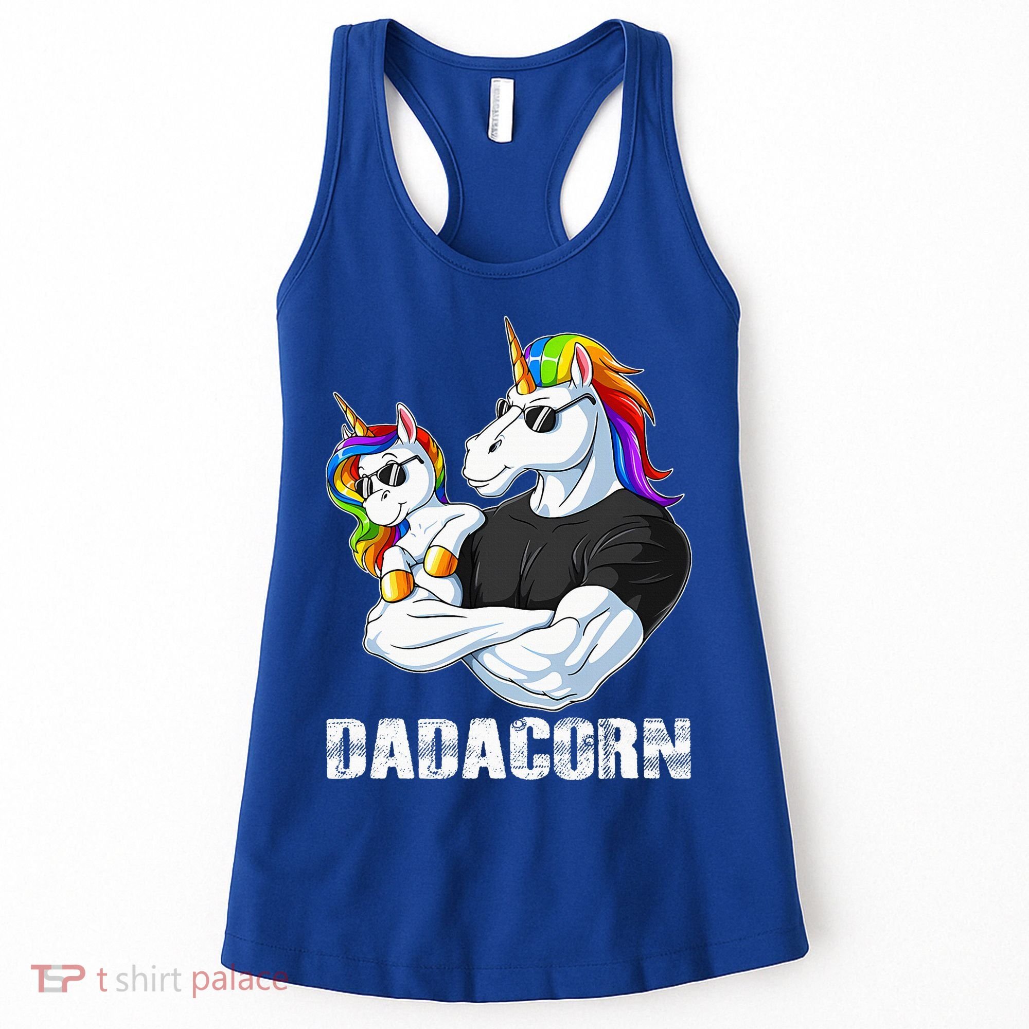 Dadacorn Unicorn Dad and Baby Christmas Papa Gift Women's Tank Top