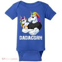 Dadacorn Unicorn Dad and Baby Christmas Papa Gift Baby Bodysuit thumb 0
