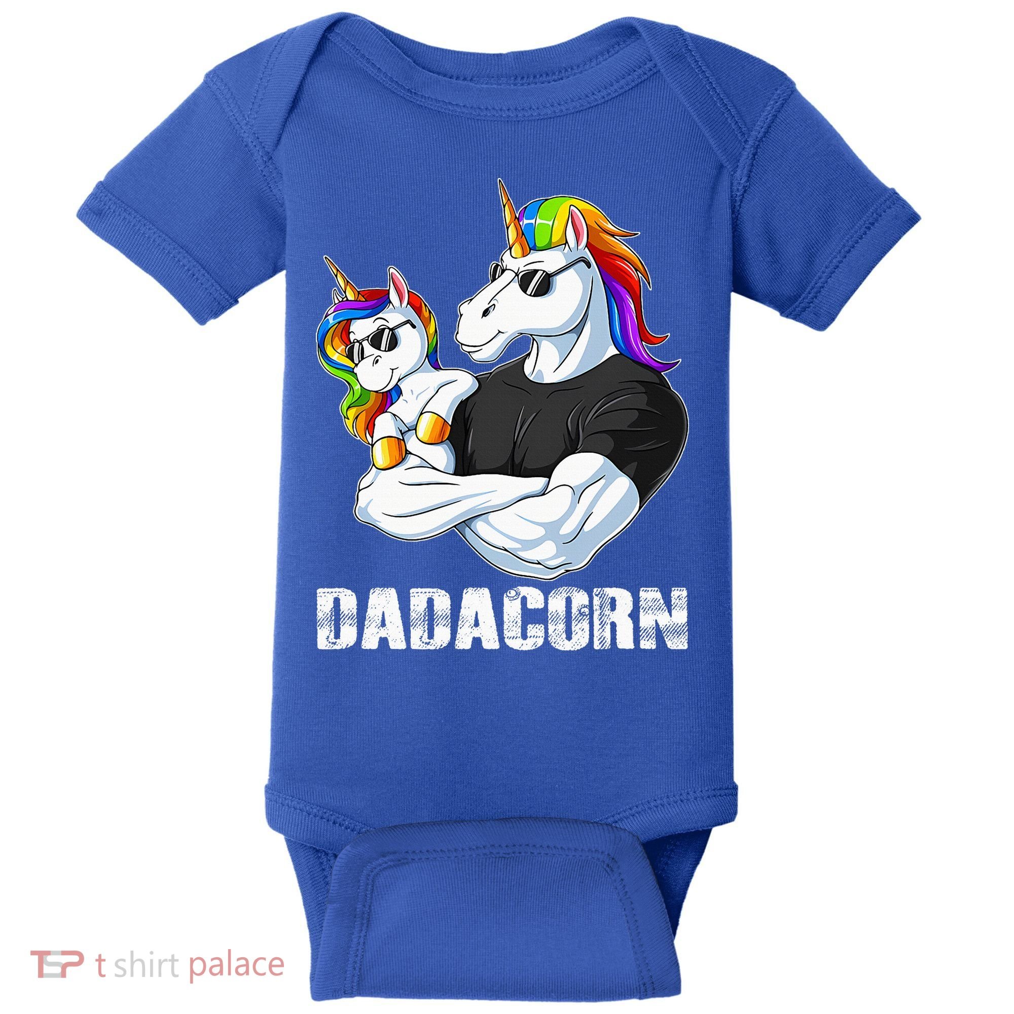 Dadacorn Unicorn Dad and Baby Christmas Papa Gift Baby Bodysuit
