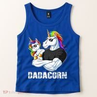 Dadacorn Unicorn Dad and Baby Christmas Papa Gift Tank Top thumb 2