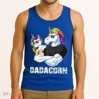 Dadacorn Unicorn Dad and Baby Christmas Papa Gift Tank Top thumb 3